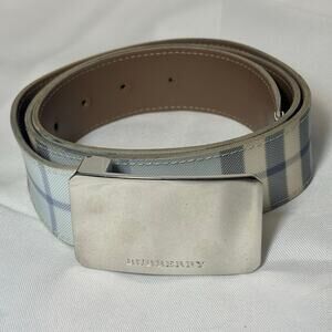 Burberry Nova Check Belt 40/100 Silver Buckle Made in Italy